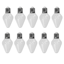 10pcs Clear Fillable Christmas Light Bulb Ornaments with Lid for Tree Decor and Candy Gifts