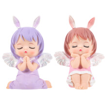 2Pcs Doll Cake Ornaments Vinyl Material Mini Lovely Angel Model