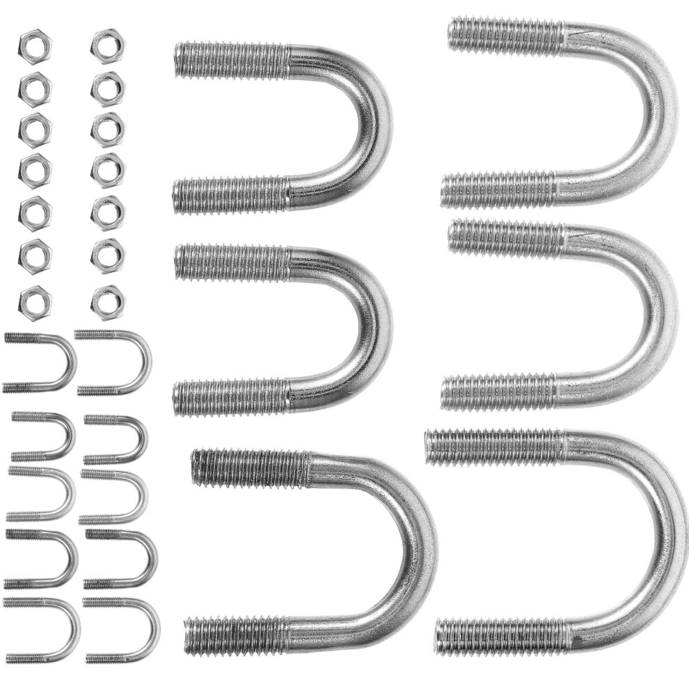 1Set Stainless Steel U Bolts With Nuts And Washers Silver For Machines 3102486952983