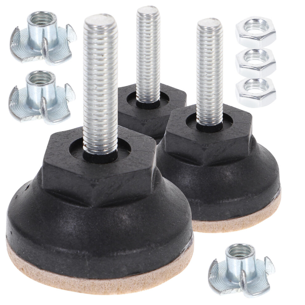 8Pcs Black Adjustable Chair Levelers Heavy Duty Furniture Feet 3073319707400