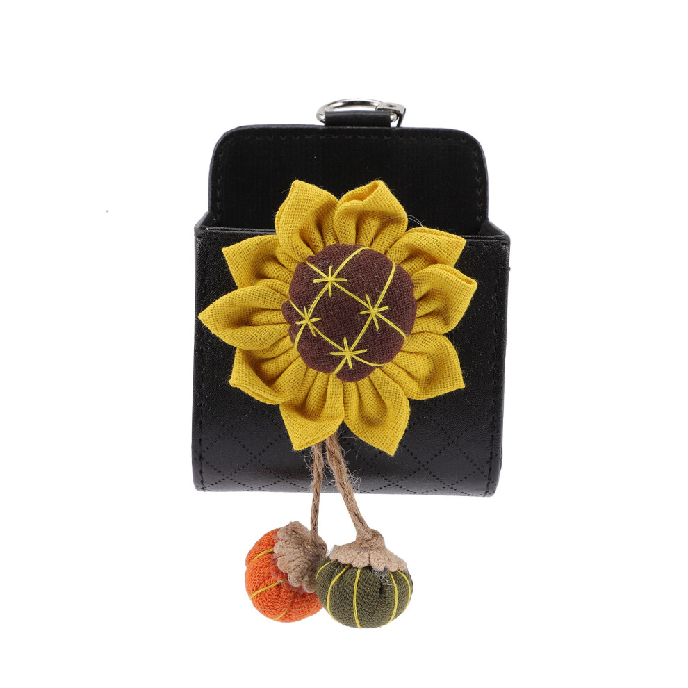 Car Key Coin Holder Leather Car Vent Accessories Organizer Yellow 3072918115807