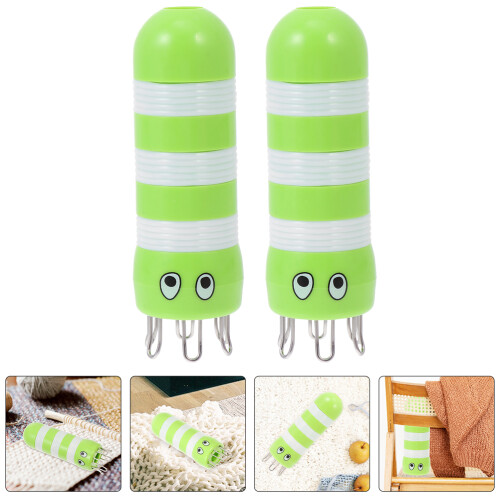 2Pcs Durable Plastic Knitting Machine Yarn Weaver Light Green 1