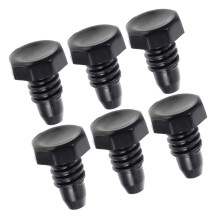 6Pcs Wear-Resistant Black Plastic Cue Bottom Covers for Billiard Cues