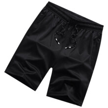 Black Mens Hiking Shorts Elastic Waist Quick Dry Breathable Fabric