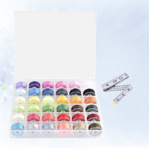 Colorful Sewing Machine Bobbin Spools Set with Storage Case 2