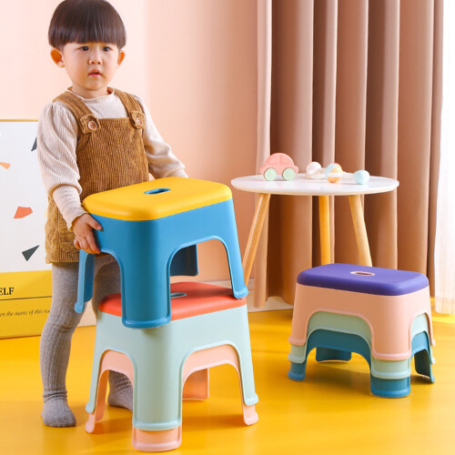 Sky-Blue Small Plastic Stool for Toddlers Sturdy Kids Step Stool 2