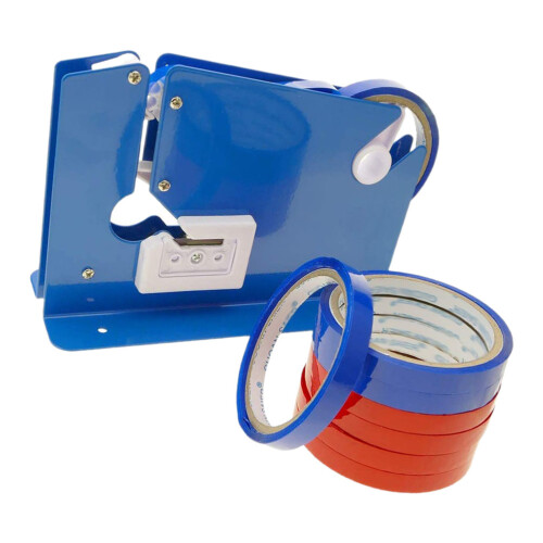 9Pcs Mini Tape Cutter Dispenser Bag Sealing Machine Blue Iron 2