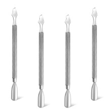 4PCS Stainless Steel Cuticle Pusher and Remover Set with Double Ended Precision Tips for Nails