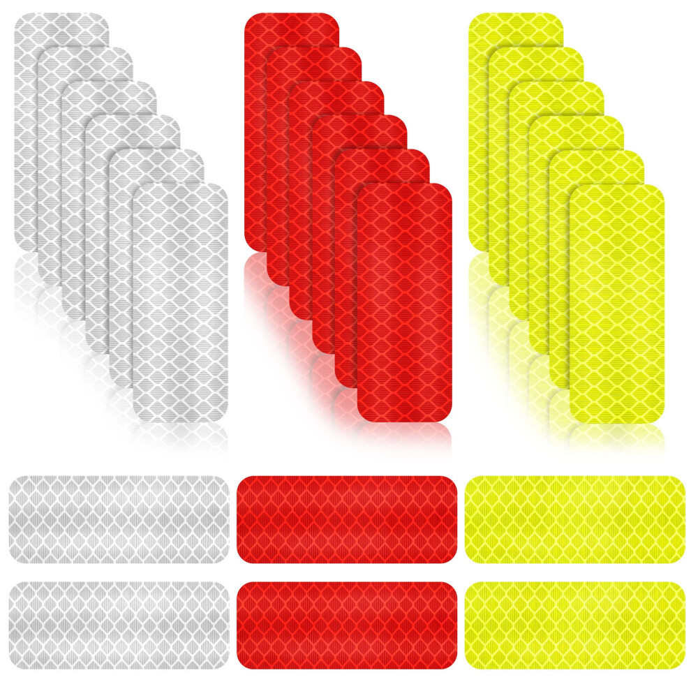 Reflective Safety Stickers Waterproof Visibility Tape For Cars Motorcycles Bicycles 24Pcs 9053599982838