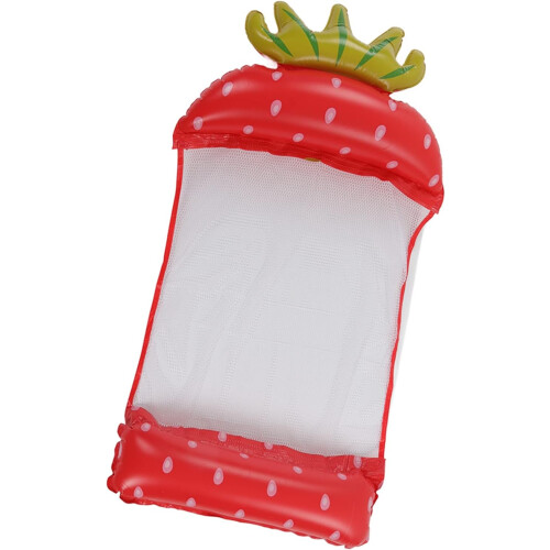 Inflatable Pool Float with Strawberry Pattern, Cool Mesh Swimming Hammock for Beach and Pool 2