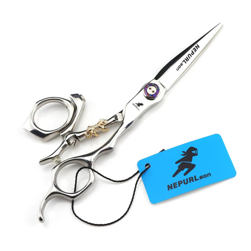 Professional 6 Inch Hair Cutting Scissors with Rotating Thumb Ring, 440C Stainless Steel Barber Shears