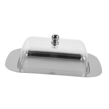 Butter Dish with Clear Lid, Stainless Steel Cheese Storage Container for Fresh Kitchen Use