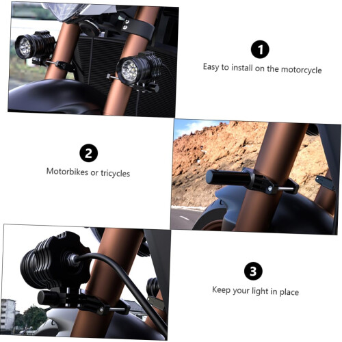Motorcycle Light Holder Clamp with Rustproof Construction for Secure Handlebar Headlight Mount 2