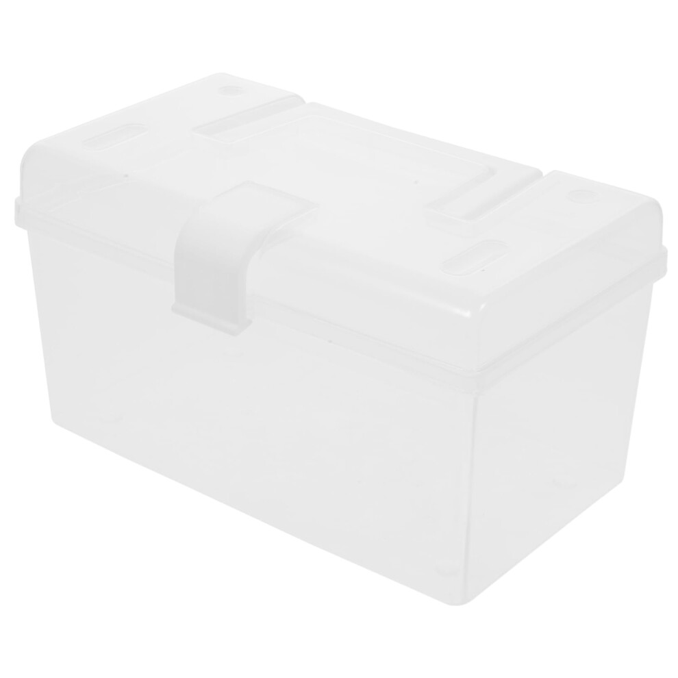 First Aid Kit Medicine Storage Box with Secure Buckle, Transparent Lid, Lightweight for Home Travel
