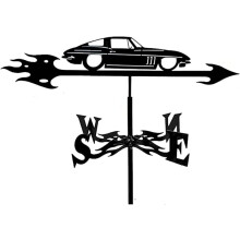 Retro Garden Weather Vane Stainless Steel Weathercock with Wind Direction Indicator for Outdoors