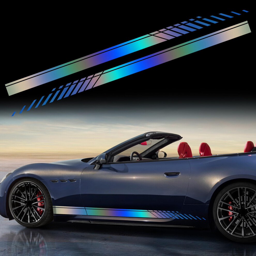2Pcs 74 Inch Car Side Stripe Decals Waterproof Racing Car Body Stickers Sport Style For Suv Truck 9053599983101