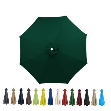 Parasol Replacement Canopy 350cm 8 Ribs Dark Green Waterproof FadeResistant Outdoor Umbrella