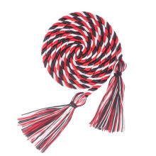 Graduation Honor Cords 68 Inch Black White Red Triple Color Polyester with Elegant Tassels