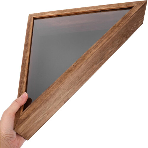 Flag Display Case Rustic Solid Wood Triangular Box with Protective Glass for Burial and Memorial 2