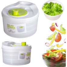 Large Capacity 3L Salad Spinner with Lid, Collapsible Vegetable Washer and Fast Lettuce Dryer for Kitchen