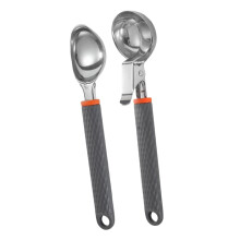 2pcs Stainless Steel Ice Cream Scoop and Melon Baller Spoon with Ergonomic Handle for Dessert and Fruit