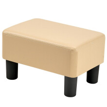 Ottoman Foot Rest PU Leather with Soft Sponge Cushion, Rectangular Small Foot Stool for Living Room
