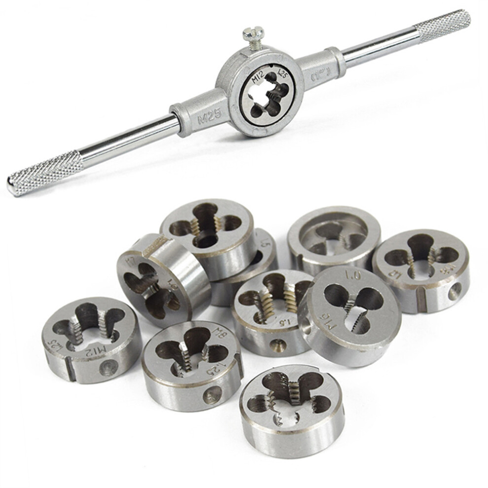 11Pc Die Wrench Set Silver Bearing Steel For Repair Threading Tools 3161621453556