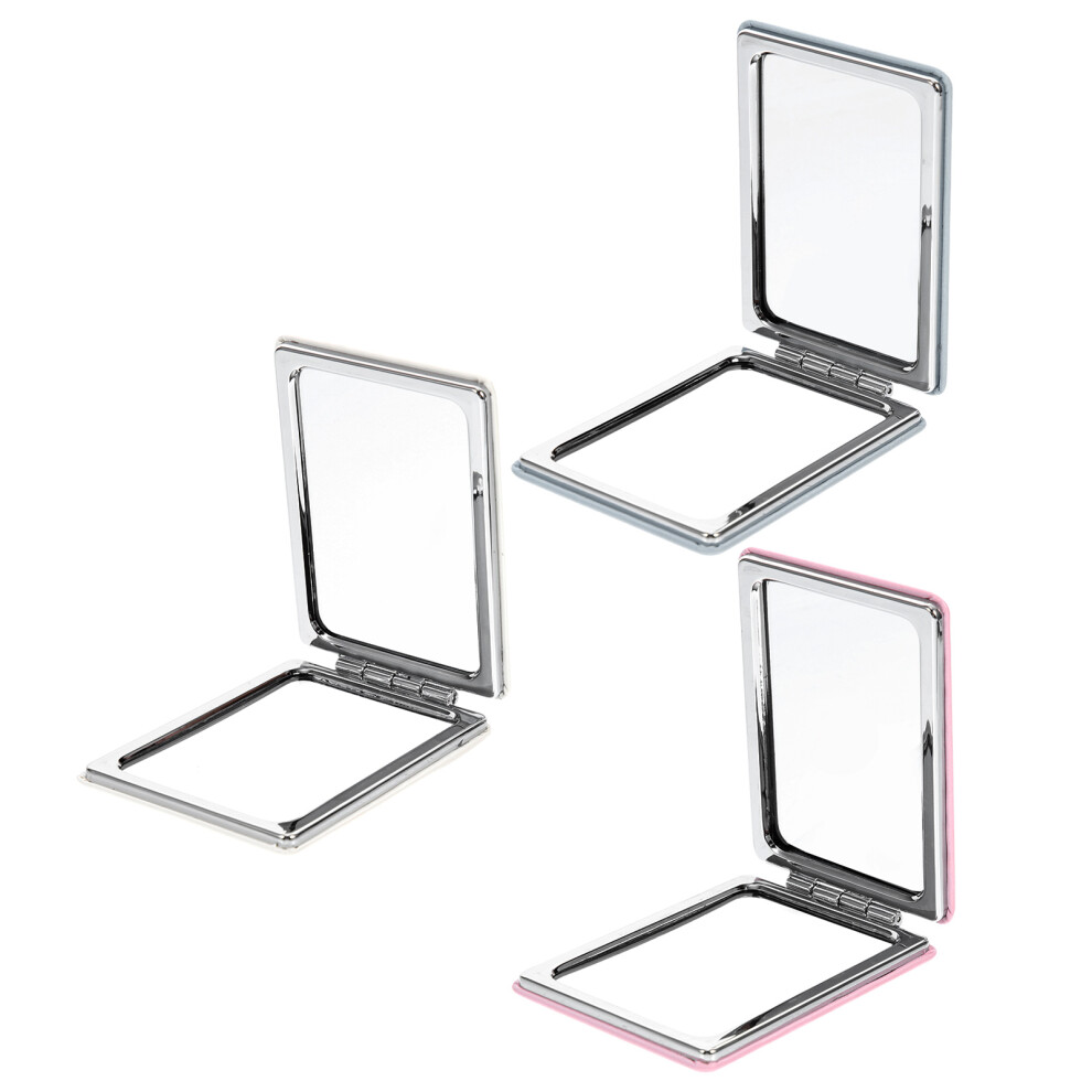 Vaguelly 3Pcs Small Delicate Folding Mirrors Plastic Portable Cosmetic Mirrors