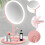 1Pc Pink LED Touch Makeup Mirror ABS Desktop Beauty Mirror for Home 9