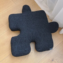 Large Puzzle Piece Throw Pillow Unique Plush Decorative Cushion for Sofa, Couch, or Floor, Black