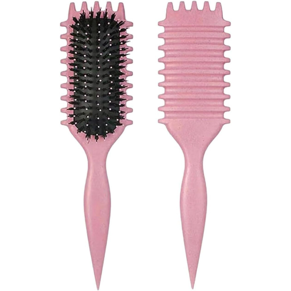Pink Curly Hair Brush For Defined Curls And Pain Detangling, Antifrizz Styling For Curly Wavy Coily Hair, Lightweight Nonslip Handle Baby