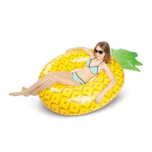 Giant Inflatable Pineapple Pool Float for Adults, Extra Large PVC Lounger with Tropical Design