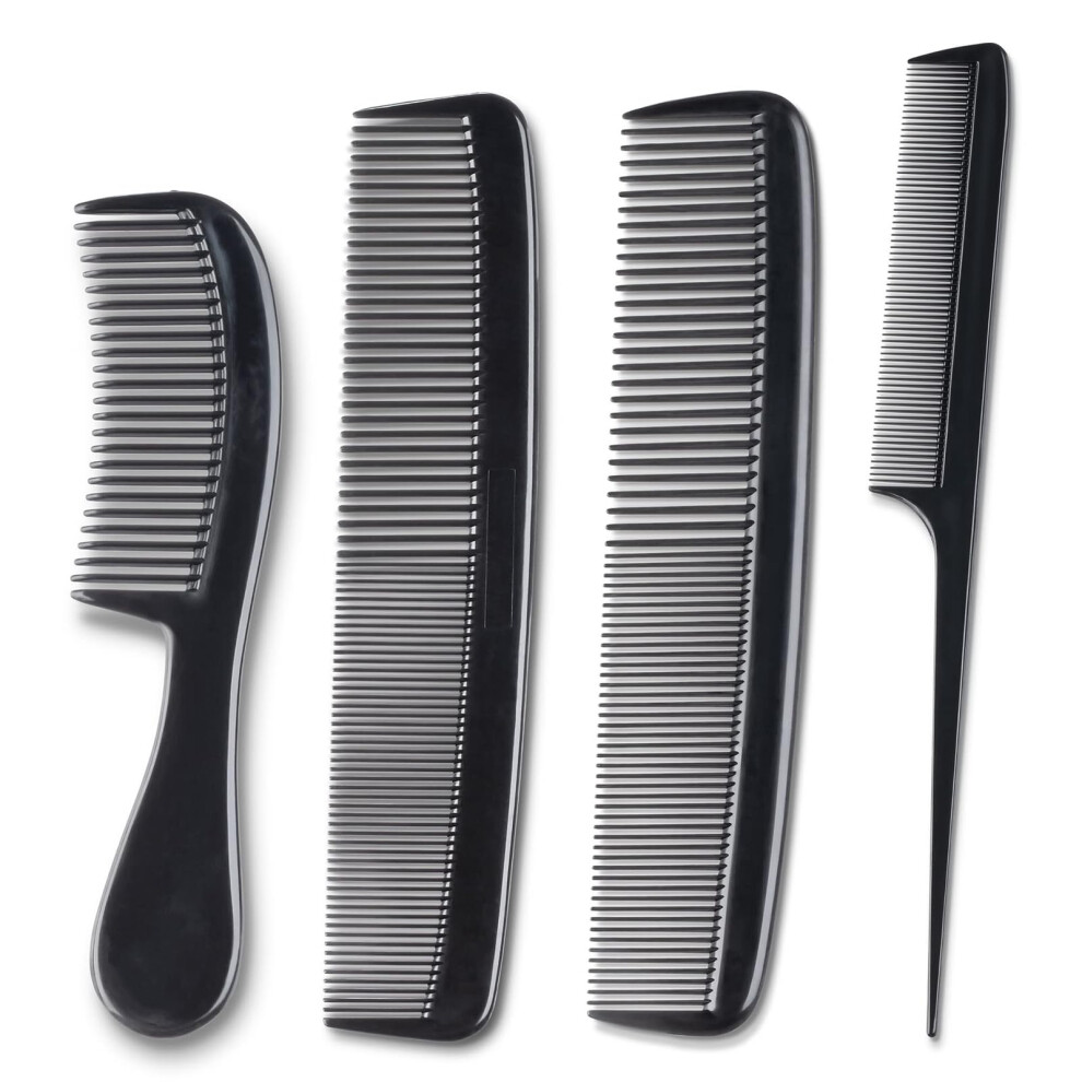 Unisex Hair Comb Set, 4Pcs Carbon Fiber Hair Combs For Precise Parting And Styling, Ergonomic Grip