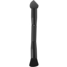 DualEnded Hairline and Concealer Brush with Sponge Tip for Seamless Blending and Hair Root Touch Up – Black