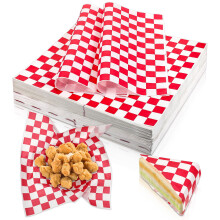 1000 Red and White Checkered Deli Paper Sheets 12 x 12 Grease Resistant Food Basket Liners for Sandwiches Parties BBQ