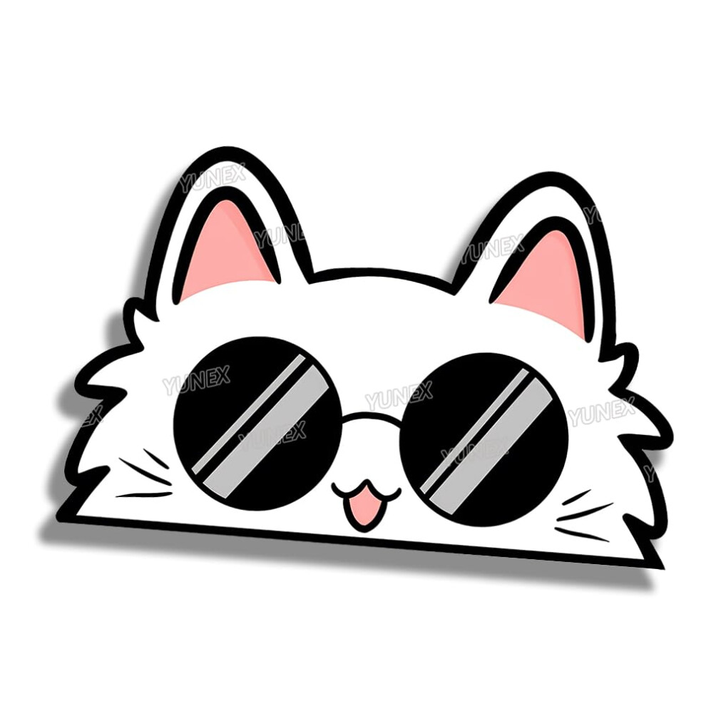 Anime Car Sticker Funny Sunglasses Cat Peeker Waterproof Vinyl Decal For Laptop Window Bumper 9070919697814