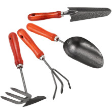 Garden Tool Set for Women with Ergonomic Wooden Handles, Shovel Rake Trowel Hoe for Planting