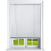 Cordless Light Filtering Mini Blinds White 23 x 42 Inch ChildSafe Adjustable Window Blinds