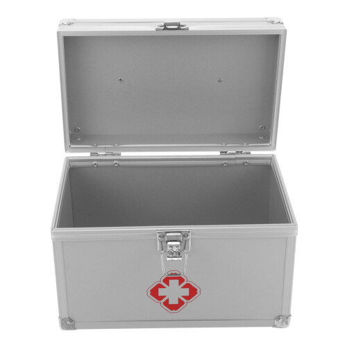Large Capacity Lockable First Aid Kit Medicine Storage Box with Handle for Home Emergency