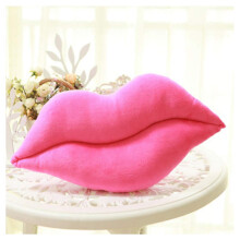 Lip Shape Throw Pillow 30cm Pink Plush Cushion, DoubleSided Soft Decorative Accent for Couch Bed Valentine's Gift