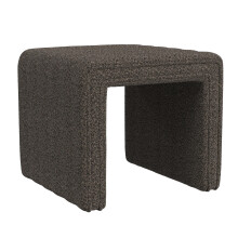 Dark Brown Boucle Ottoman Footstool  Luxurious Upholstery, Rectangular Design for Living Room