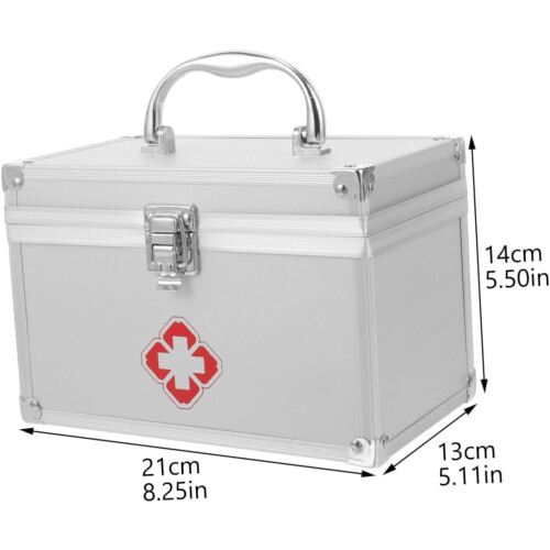Large Capacity Lockable First Aid Kit Medicine Storage Box with Handle for Home Emergency 1