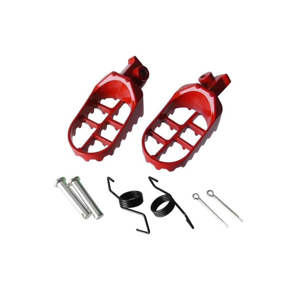 Motorcycle Foot Pegs Cnc Aluminum With Antislip Teeth For Yamaha Pw80 Tw200 Red 9455672639934