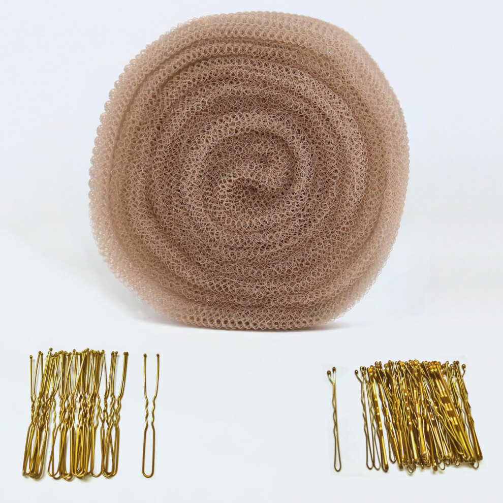 Unisex Brown Tan Hair Bun Maker With Bobby Pins And Uclips, Updo Hair Volume Padding For Instant Boost