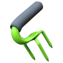 Garden Hand Rake Heavy Duty for Soil Loosening Ergonomic Rotatable Handle Small Rake for Weeding