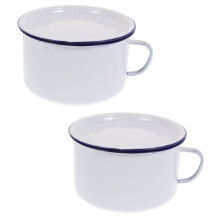 2pcs Retro Enamel Ramen Bowls with Lids Vintage Asian Soup Rice Serving Bowls