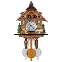 Handcrafted Wooden Traditional Chalet Cuckoo Clock with Quartz Movement Black Forest Wall Pendulum