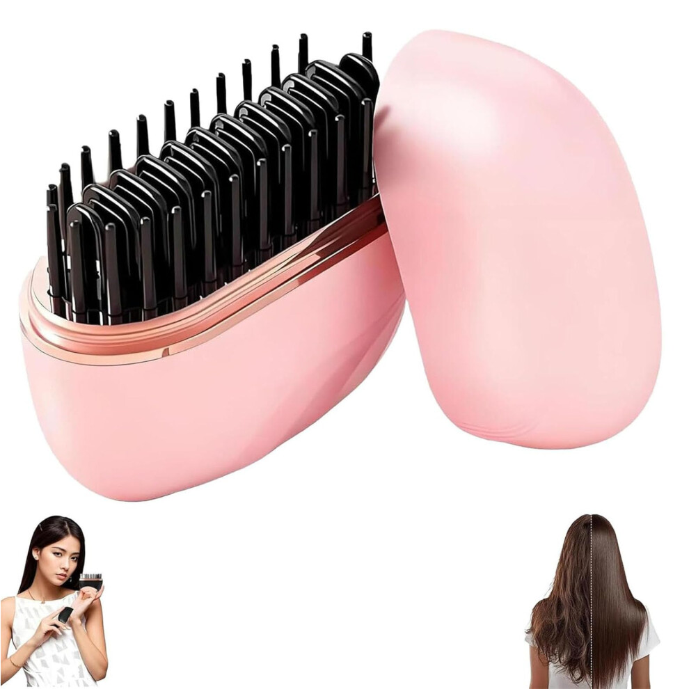 Pink Cordless Mini Hair Straightener 2In1 Curler, Rapid Heat, 3Temp Control For Travel