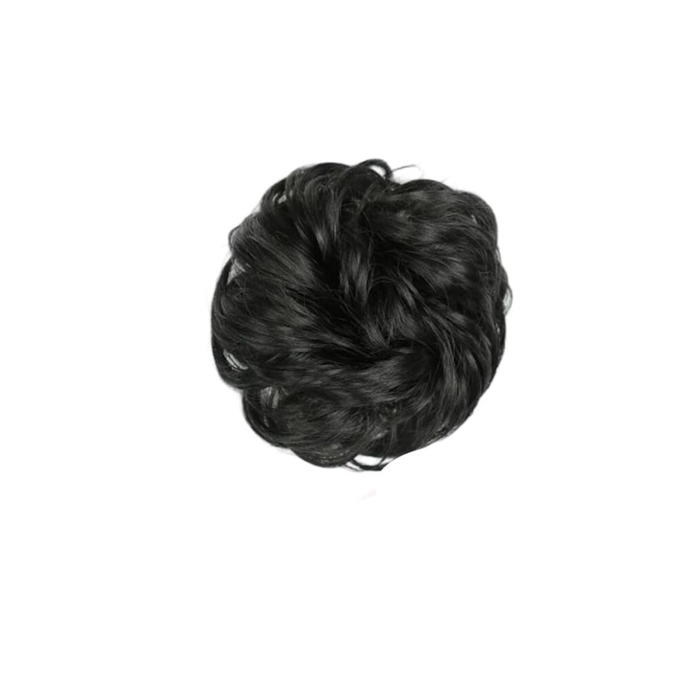 Unisex Messy Bun Hairpiece Synthetic Curly Chignon With Elastic Comb Adjustable Fit For Women