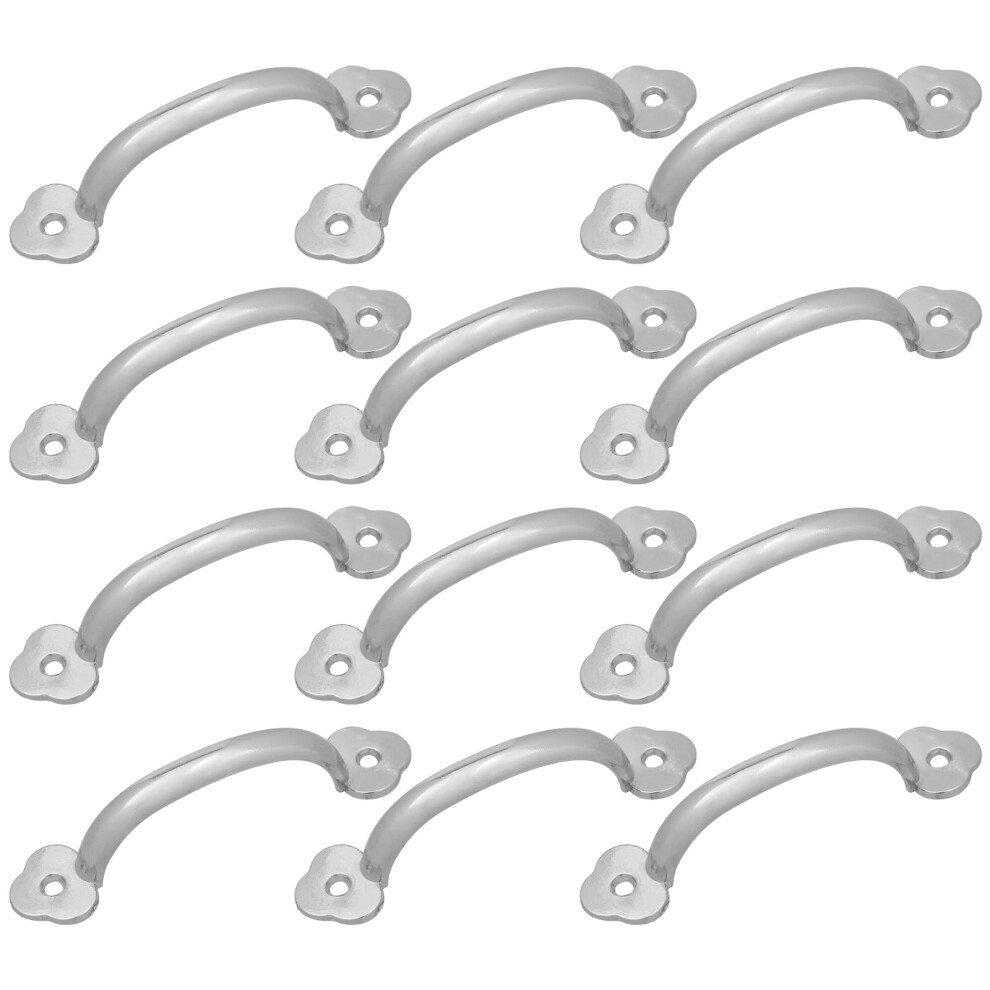 12 Pcs Barn Door Handles, Vintage Zinc Alloy Cabinet Pulls With Ergonomic Grip For Closet And Drawer, Silver 3.8 Inch 9053599985341
